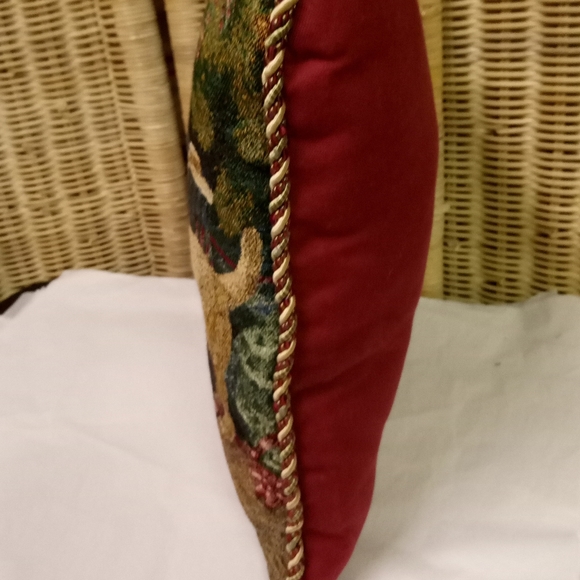 Vintage Christmas Tapestry Throw Pillow Lab Dog Animal Decor Sign Mia Lane 14" - Picture 5 of 9